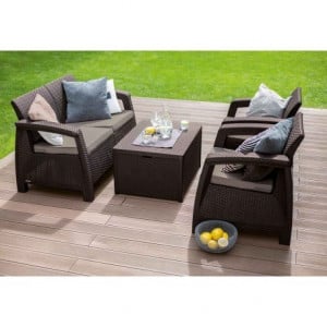 Set mobilier gradina graphite Keter Corfu Box - Img 2