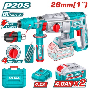 CIOCAN ROTOPERCUTOR TOTAL - 2.5J MOTOR FARA PERII (INCLUDE 2 ACUMULATORI, INCARCA