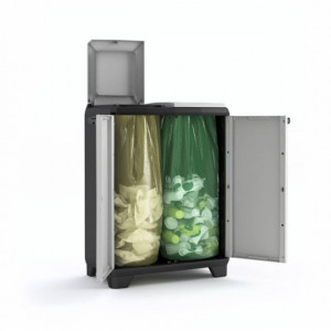 Dulap 2 usi pentru reciclare gri Keter Split Premium 110 L - Img 3