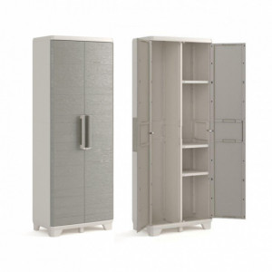 Dulap inalt bej Keter Wood Grain Utility 68x39x182 cm - Img 3