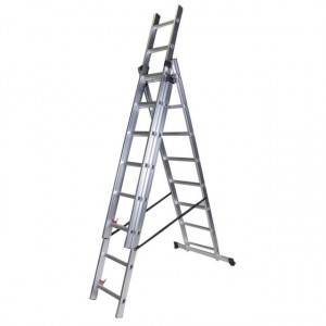 Scara tripla aluminiu STR308 Bisonte, 3x8 trepte
