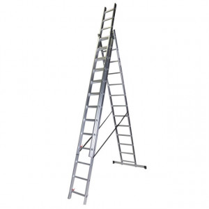 Scara tripla aluminiu STR313 Bisonte, 3x13 trepte