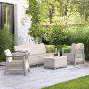 Set mobilier de terasa, aspect iuta, Keter Scandi - Img 1