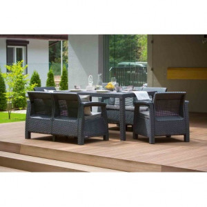 Set mobilier gradina Curver Corfu Fiesta graphite - coolgrey - Img 2