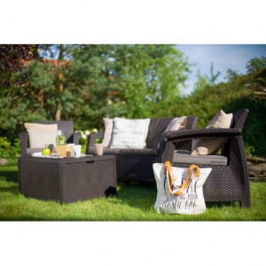 Set mobilier gradina graphite Keter Corfu Box - Img 3