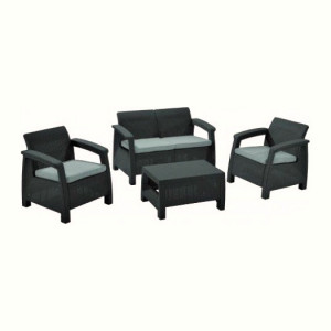 Set mobilier gradina rattan Ketter Corfu Graphite