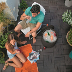 Cutie depozitare rotunda maro Keter Cool Stool - Img 2