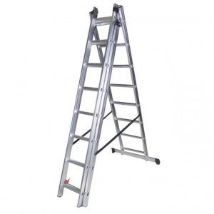 Scara tripla aluminiu STR308 Bisonte, 3x8 trepte - Img 3