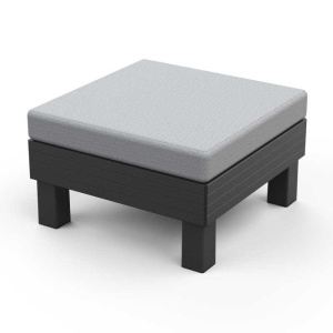 Scaun de exterior, polipropilena, Keter Elements, fara spatar, pentru gradina, culoare grafit, - Img 2