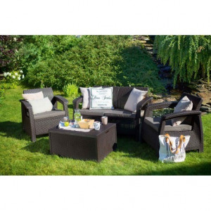 Set mobilier gradina graphite Keter Corfu Box - Img 4