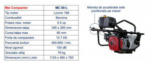 Mai compactor Bisonte MC80-L motor Loncin, 5.5 CP - Img 2