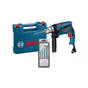 Masina de gaurit Bosch GSB 13 RE + set 4 burghie MultiConstruction in valiza - Img 2