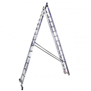 Scara tripla aluminiu STR315 Bisonte, 3x15 trepte - Img 3