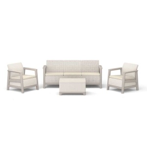 Set mobilier de terasa, aspect iuta, Keter Scandi - Img 7