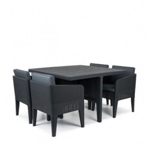 Set mobilier gradina Curver Columbia 5 piese gri