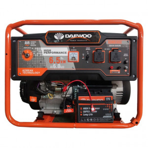 Generator Daewoo GDK6500E, 6 kW, max 6.5 kW, Start Electric, Cu roti si manere