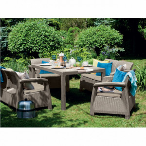 Set mobilier gradina fara masa cappuccino Keter Corfu Rest - Img 3