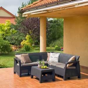 Set mobilier gradina fara masa graphite Keter Corfu Relax - Img 3