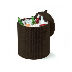 Cutie depozitare rotunda maro Keter Cool Stool - Img 5