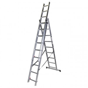 Scara tripla aluminiu STR309 Bisonte, 3x9 trepte