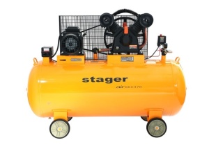 Compresor aer, 370L, 10bar, 600L/min, trifazat, angrenare curea Stager Air 60C370 - Img 3