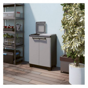 Dulap 2 usi pentru reciclare gri Keter Split Basic - Img 2
