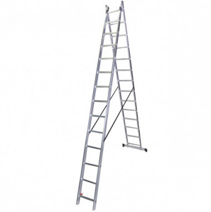 Scara dubla aluminiu STR217 Bisonte, 2x17 trepte