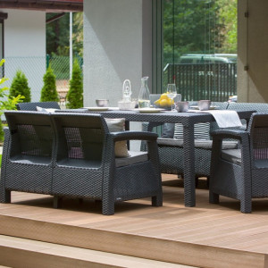 Set mobilier gradina fara masa graphite Keter Corfu Rest - Img 2