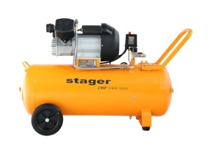 Compresor aer Stager Air 36D100 , 100L, 10bar, 356L/min, monofazat, angrenare directa - Img 2