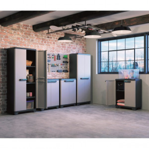 Dulap 3 polite gri Keter High Linear Utility 68x39x173cm - Img 3