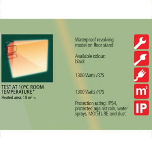 Incalzitor cu lampa infrarosu Varma 1300 w ECOWRG/7 - Img 2