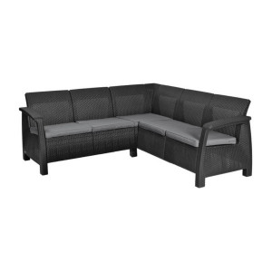 Set mobilier gradina fara masa graphite Keter Corfu Relax