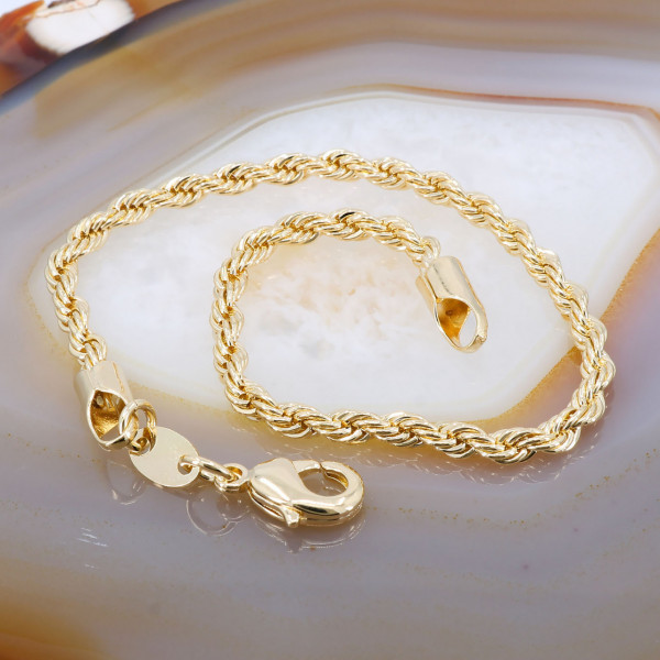 Bratara Placata cu Galben 18k model Rope Impletit cod 1449