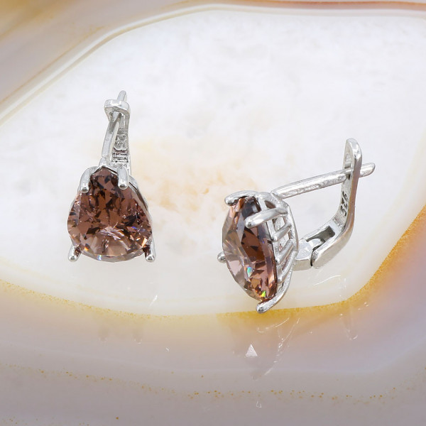 Ever Faith Orecchini Pendenti In Argento 925 Con Zirconia Cubica – Design A Goccia Trasparente – Gioiello Elegante Donna Per Matrimonio O Serate Speciali