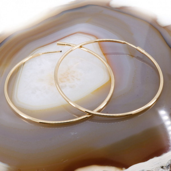 Cercei Placati cu Aur 18k model Rotunzi, Creole cod 3408