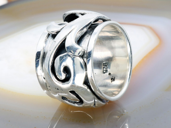 Inel din Argint 925 Antistress model Spinner Romantic ai2133
