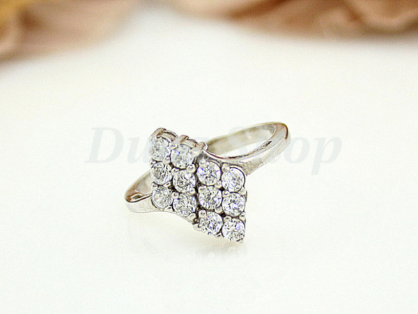Inel din Argint 925, model cu Pietre Zirconia Alb Clar, cod 145