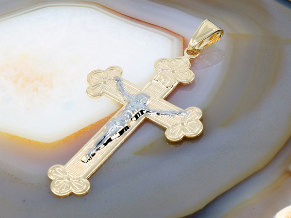 Pandantiv model Cruce cu Isus Placat cu Aur 18K 468