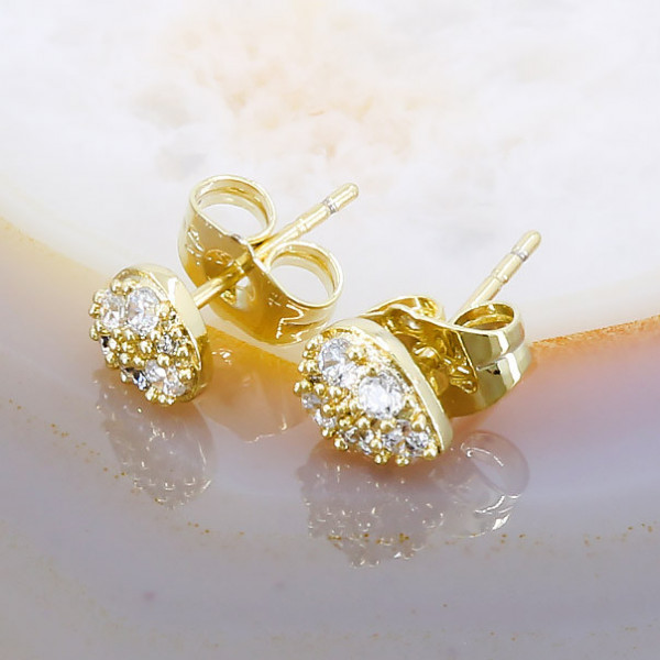Cercei cu perla Placati cu Aur 22k Forma Lacrima cu Cristale cod 3297