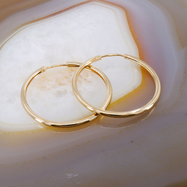 Cercei Placati cu Aur 18k model Rotunzi, Creole cod 3418