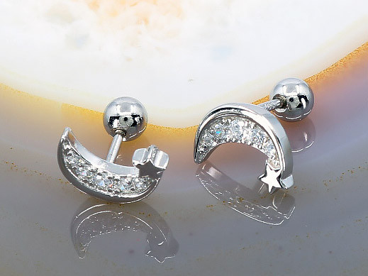 Cercei Semilunacu Cristale, din Argint 925 model Confort 2672