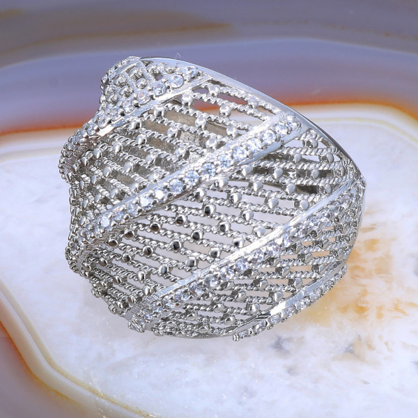 Inel de Argint 925 model Elegant Fantezie cu Cristale Zirconia 2298