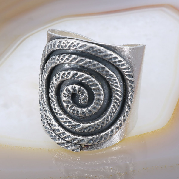 Inel Handmade Fantezie model Spirala Infinitului din Argint 925 cod 2396