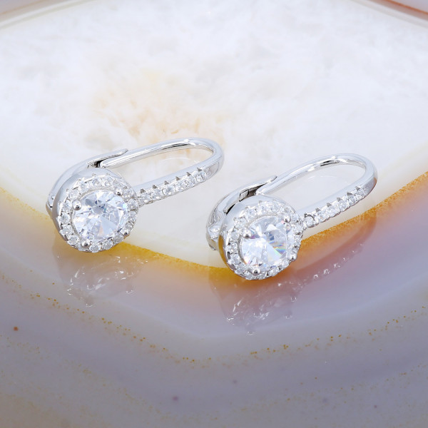 Cercei Round Cut din Argint 925 cu Cristale Zirconia c3067