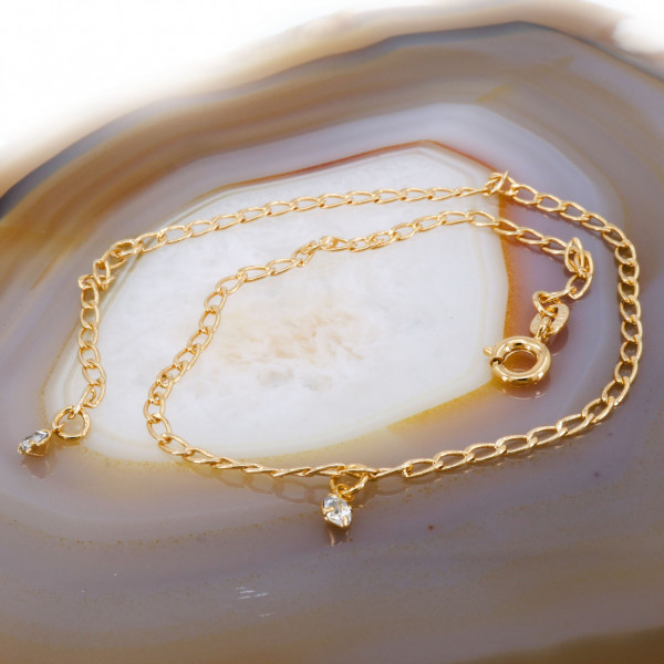 Bratara de Picior Placata cu Galben 18K cu Cristale cod 1488