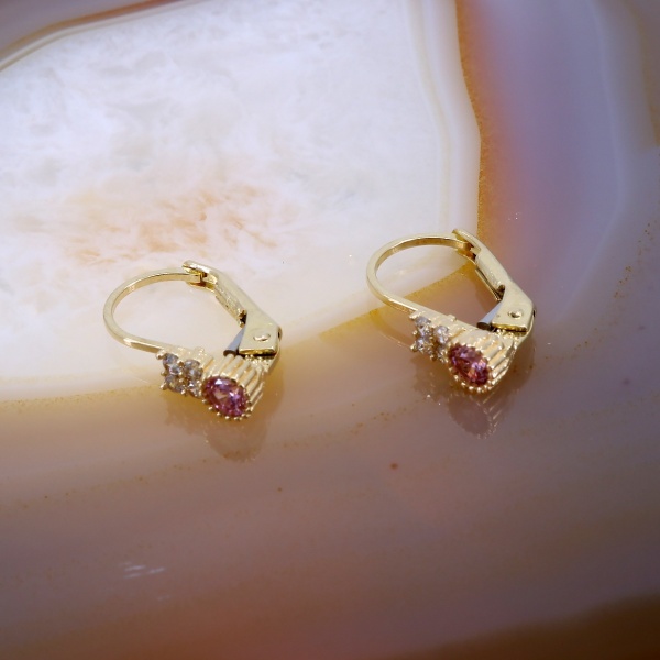 Cercei din Aur 14K 585 cu Cristale Zirconia c775
