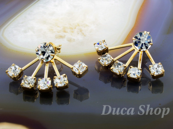Cercei Placati cu Aur 18k, Model cu Pietre Zirconia , cod 1961
