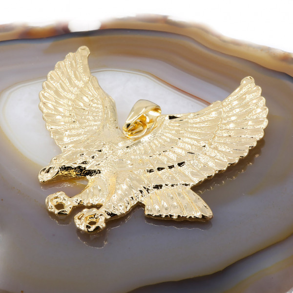 Pandantiv Mare, Masiv, model Pasare de Prada Vultur Placat cu Aur Galben 18K 500