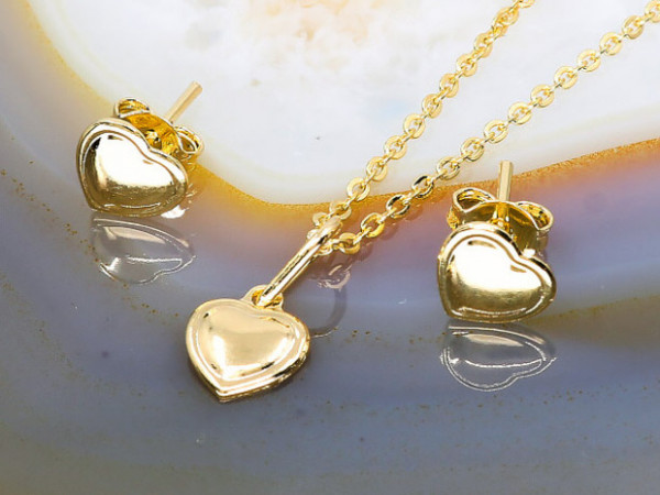 Set Placat cu Aur 18K model Inima sp360