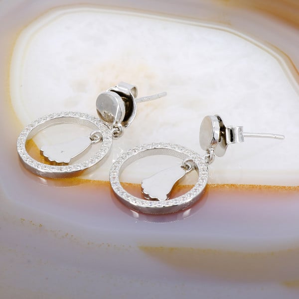 Cercei din Argint 925 cu Cristale Zirconia model Talpi c3013